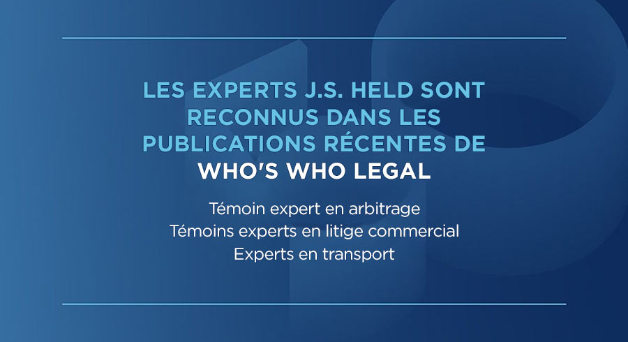 Les experts de J.S. Held sont reconnus dans des publications récentes de Who's Who Legal (WWL)