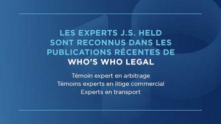 Les experts de J.S. Held sont reconnus dans des publications récentes de Who's Who Legal (WWL)