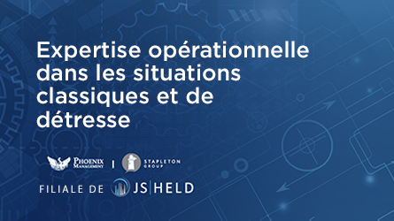 L'expertise de J.S. Held en matière de finances, d'amélioration opérationnelle, de redressement et de propriété intellectuelle profite aux sociétés en croissance et aux entreprises en difficulté.