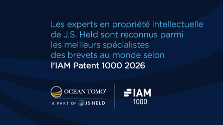 Des experts d'Ocean Tomo, une filiale de J.S. Held, figurent sur la liste 2026 de IAM Patent 1000